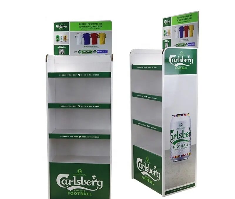 Cardboard Display Stand Retail Corrugated Floor paper Display stand for Beer and Beverage