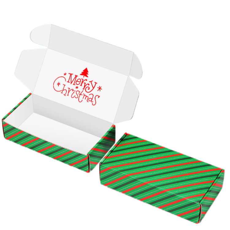 Red and Green Christmas Gift Boxes with Lids - img 01