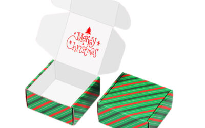 Red and Green Christmas Gift Boxes with Lids, Two colored lines Style, Christmas Gift Boxes for Wrapping Gifts Beautifully