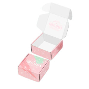 Pink and White Christmas Gift Boxes with Lids - img 2