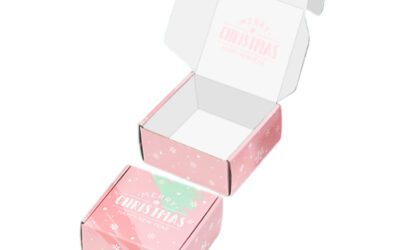 Pink and White Christmas Gift Boxes with Lids, Snowflake, Boho Style Business Mailing Boxes is made of three-layer