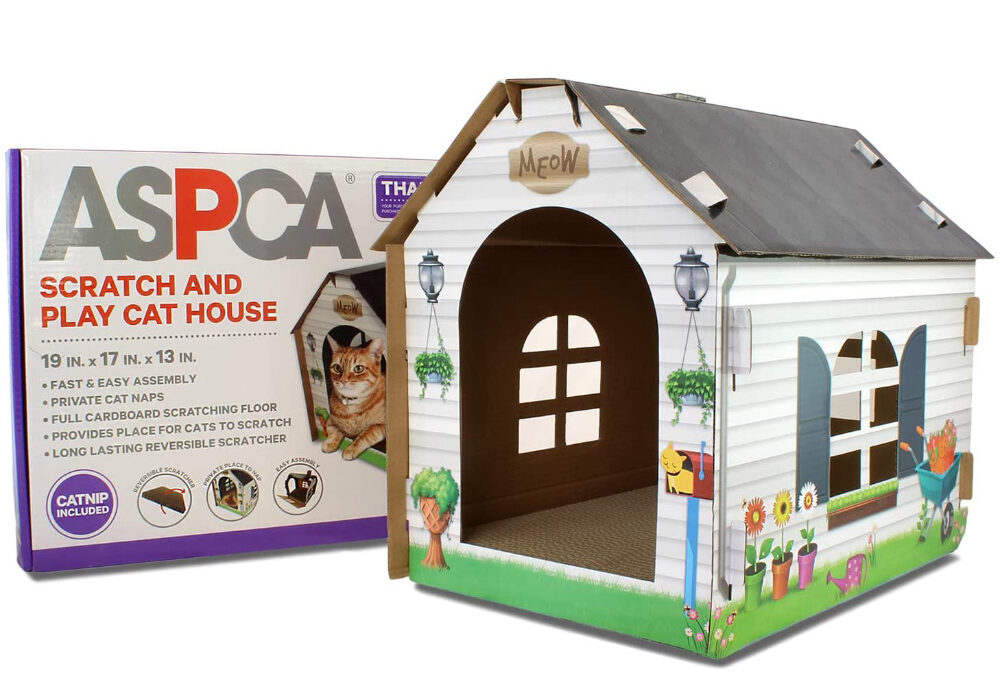 Foldable & Lightweight Cat Cardboard House Portable, Durable & Easy to Store for Small and Large Cats