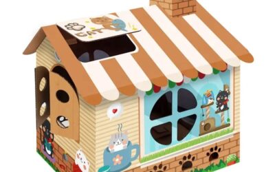 High-Quality Durable Cat Cardboard House Eco-Friendly, Easy to Assemble & Perfect for Cats to Play and Sleep