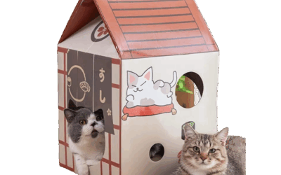 Cute Milk Pack Appearance Cat House Indoor Cozy Pet Cave with Nail Sharpener & Easy-to-Clean Design