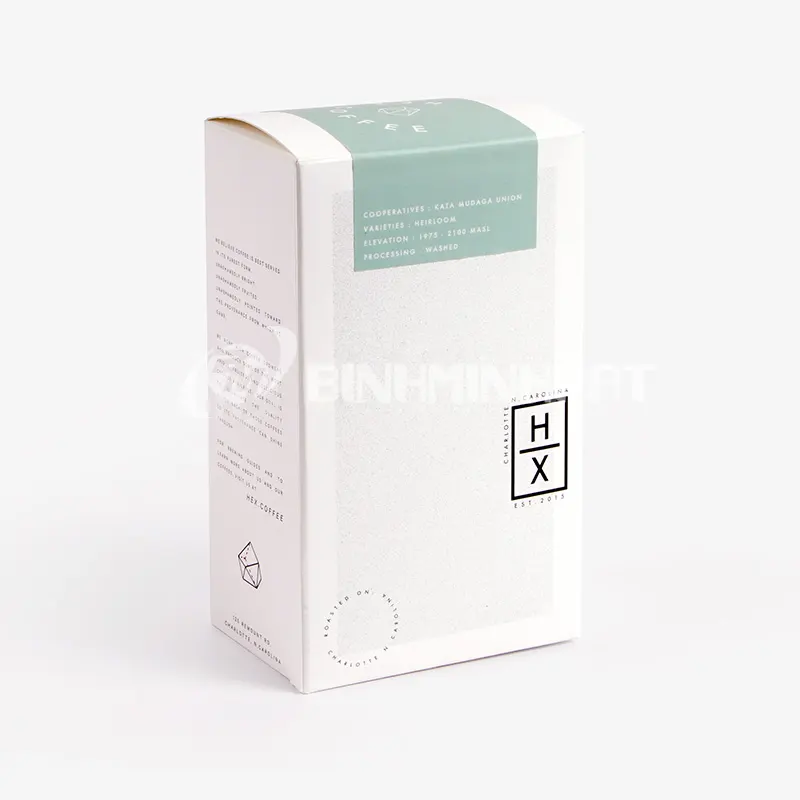 Coffee Paper Box Printing – Essential Packaging for Coffee Brands 7 Minimalist white coffee box