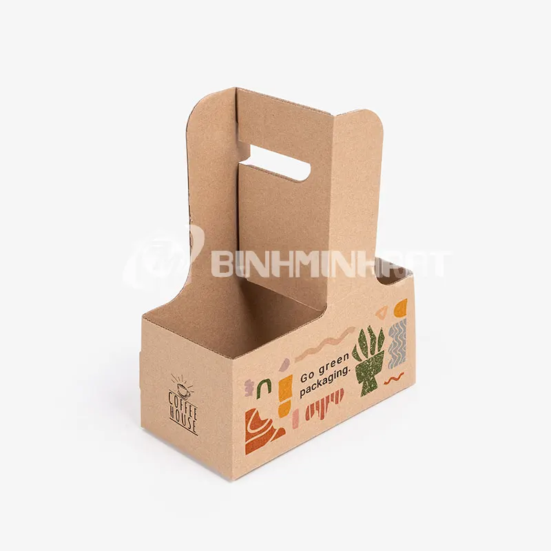 Coffee Paper Box Printing – Essential Packaging for Coffee Brands 20 2-cup coffee carrier box with handle